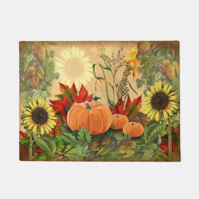 Pumpkin Fall Harvest Doormat (Front)