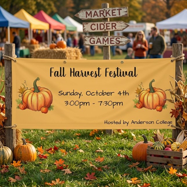 Pumpkin Fall Harvest Festival Banner (Not Real People)