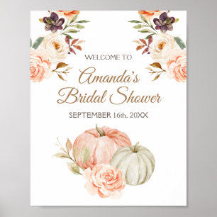 Pumpkin Fall In Love Bridal Shower Welcome Sign