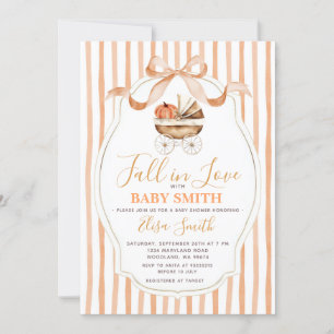 Pumpkin Fall In Love Gender Neutral Baby Shower Invitation