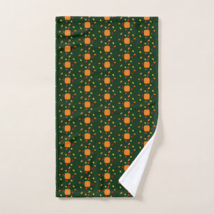 Pumpkin Fall Leaves Hand Towel