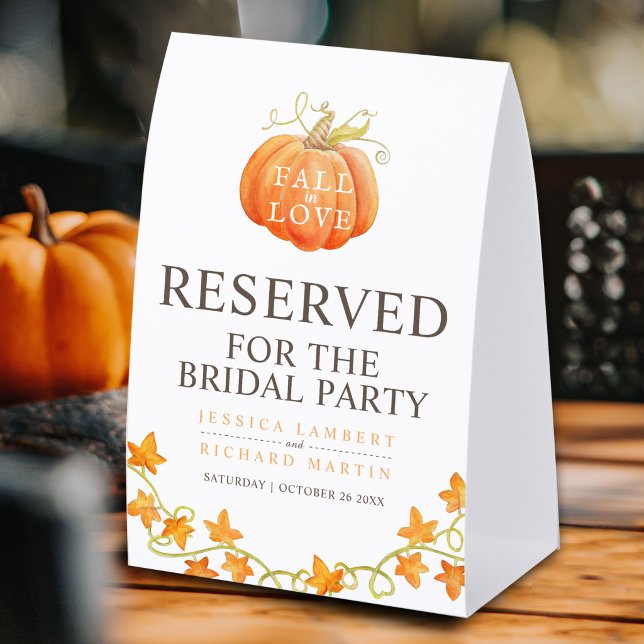 Pumpkin fall orange wedding reserved table sign (Creator Uploaded)