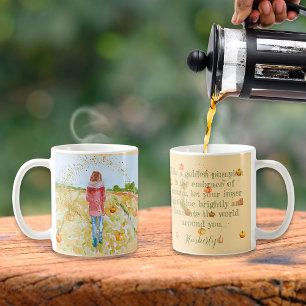 Pumpkin Fall. Personalised & Quote. Watercolor Coffee Mug