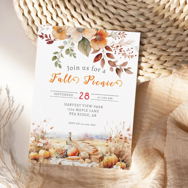 Pumpkin Fall Picnic Invitation (Creator Uploaded)