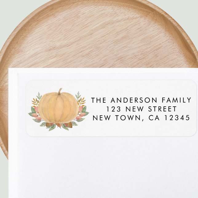 Pumpkin Fall Return Address Label (Creator Uploaded)