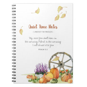 Pumpkin Fall Rustic Monogram Quiet Time Notebook