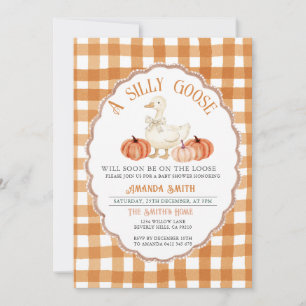 Pumpkin Fall Silly Goose Baby Shower Invitation