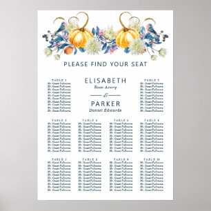 Pumpkin Fall Wedding Seating Chart
