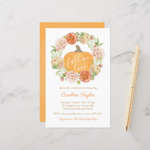 Pumpkin Fall Wreath Bridal Shower Invitation