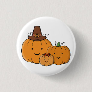 Pumpkin Family 3 Cm Round Badge