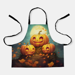 Pumpkin family cute jack o lantern halloween apron