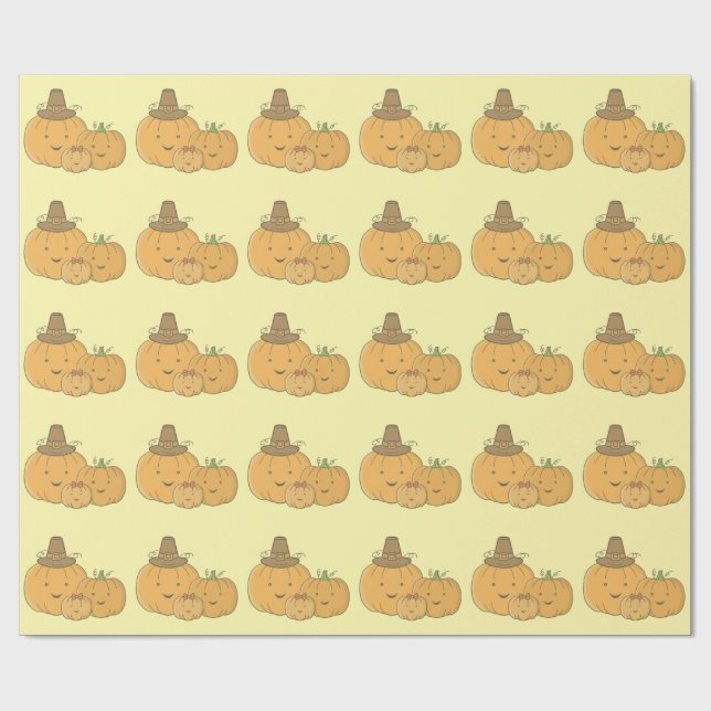 Pumpkin Family Wrapping Paper (Flat)