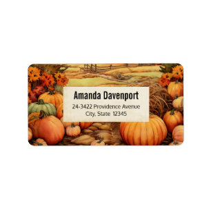 Pumpkin Farm Fall Harvest Thanksgiving Address Label