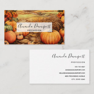 Pumpkin Farm Fall Harvest Thanksgiving Business Card