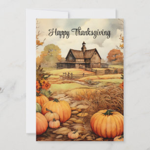 Pumpkin Farm Fall Harvest Thanksgiving Holiday Card
