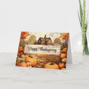Pumpkin Farm Fall Harvest Thanksgiving Holiday Card