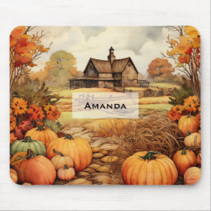 Pumpkin Farm Fall Harvest Thanksgiving Mouse Pad
