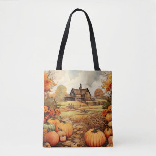 Pumpkin Farm Fall Harvest Thanksgiving Tote Bag