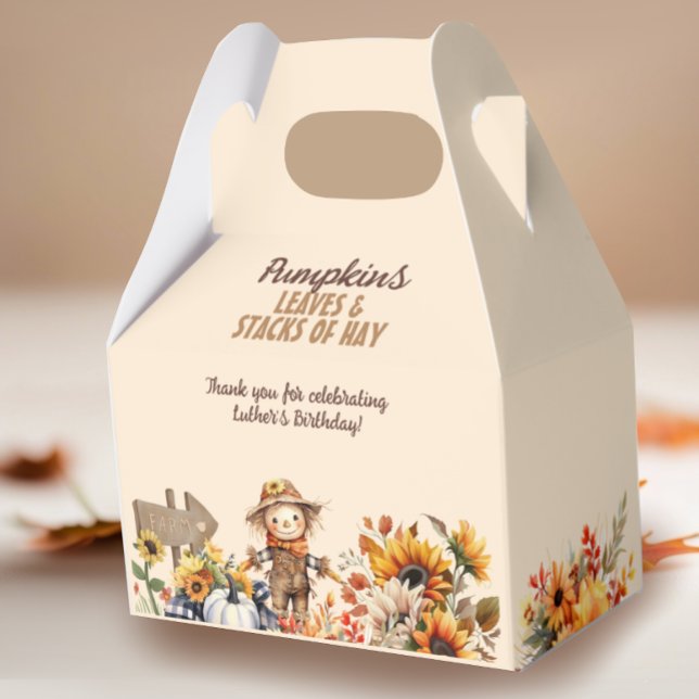 Pumpkin Farm Fall Sunflower Birthday Favour Box (Creator Uploaded)