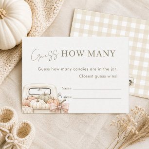 Pumpkin Farm Truck Baby Shower Guess How Many Card