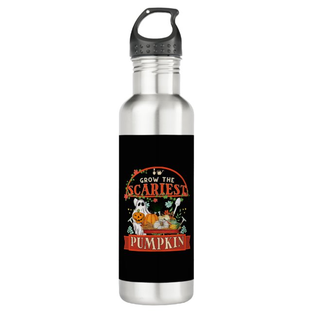 Pumpkin Farmer Halloween 710 Ml Water Bottle (Front)