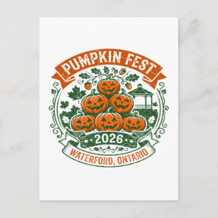 Pumpkin Fest 2026 Waterford Ontario Canada Postcard
