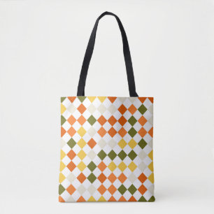 Pumpkin Field Harlequin Tote Bag