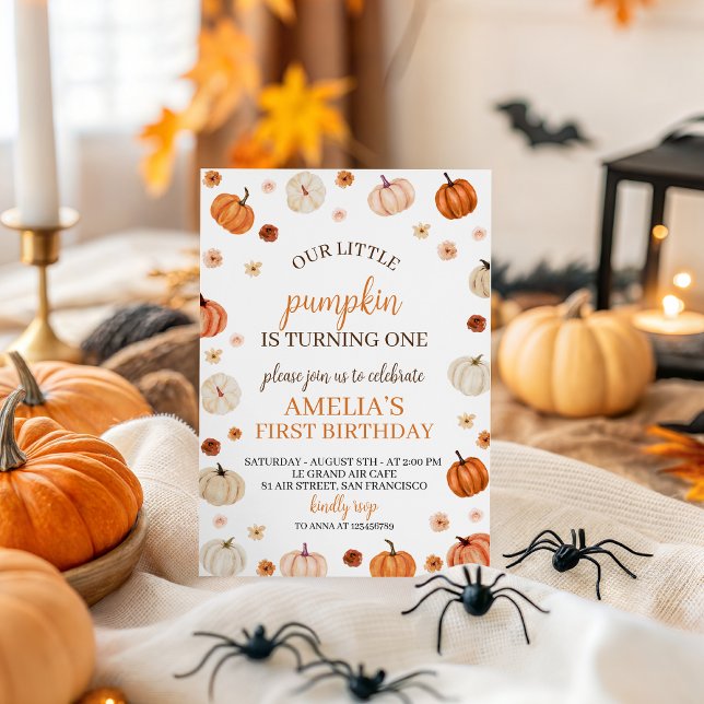 Pumpkin First Birthday Invitation (Creator Uploaded)