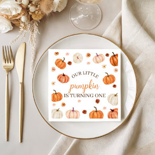 Pumpkin First Birthday Napkin