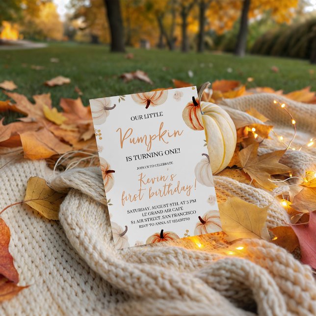 Pumpkin First Birthday Party Invite (Creator Uploaded)