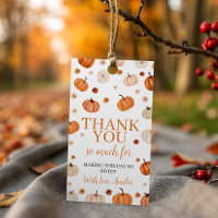 Pumpkin First Birthday Thank You Tag