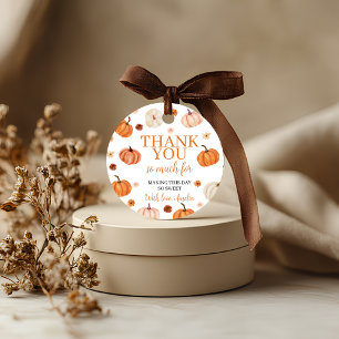 Pumpkin First Birthday Thank You Tag