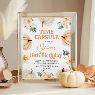 Pumpkin First Birthday Time Capsule 8x10 Sign