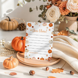 Pumpkin First Birthday Time Capsule Invitation