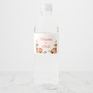 Pumpkin First Birthday Water Bottle Label