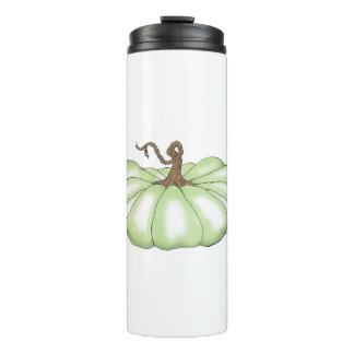 pumpkin flat green thermal tumbler