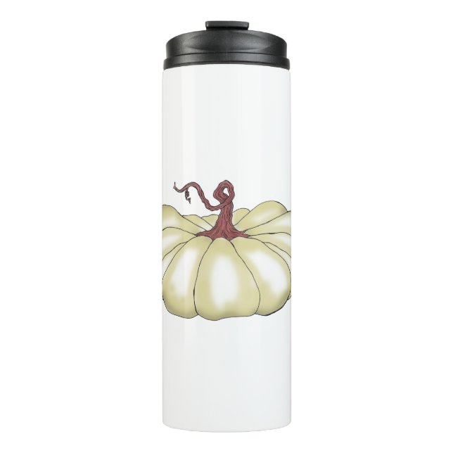 pumpkin flat tan thermal tumbler (Front)