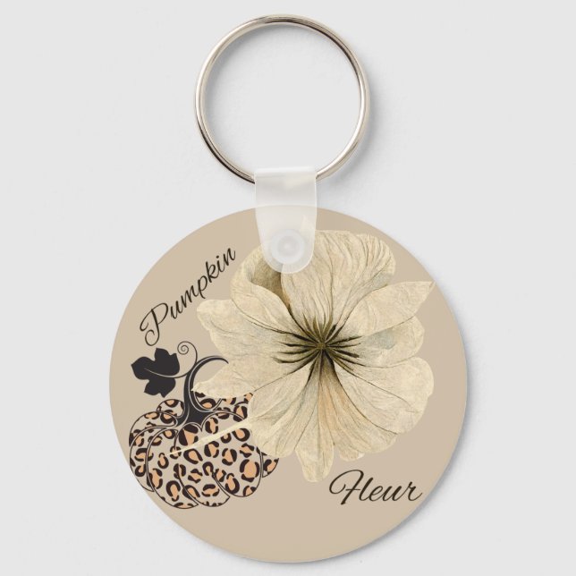 Pumpkin Fleur Key Ring (Front)