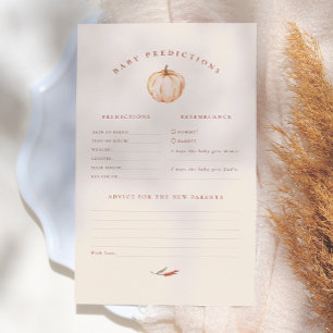 Pumpkin Floral Baby Shower Prediction Advice Game