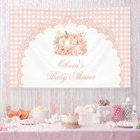 Pumpkin Floral Bow Baby Shower Backdrop