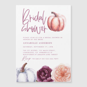 pumpkin floral fall purple peach bridal shower