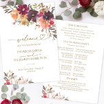 Pumpkin Floral Fall Wedding Ceremony Program<br><div class="desc">A simple chic wedding ceremony order of service program. Easy to personalise with your details. Check the collection for matching items. CUSTOMIZATION: If you need design customisation,  please get in touch with me via chat; if you need information about your order,  shipping options,  etc.,  please contact Zazzle support directly.</div>