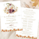 Pumpkin Floral Fall Wedding Ceremony Program<br><div class="desc">A simple chic wedding ceremony order of service program. Easy to personalise with your details. Check the collection for matching items. CUSTOMIZATION: If you need design customisation,  please get in touch with me via chat; if you need information about your order,  shipping options,  etc.,  please contact Zazzle support directly.</div>