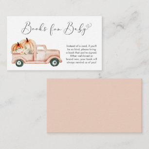Pumpkin Floral Truck Books For Baby Shower Enclosure Card