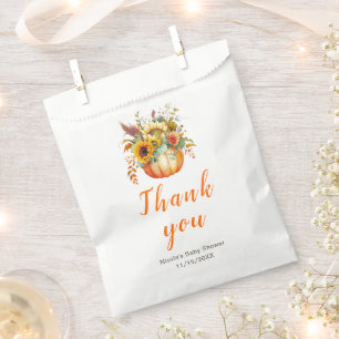 Pumpkin Flower Bouquet Baby Shower Favour Bag