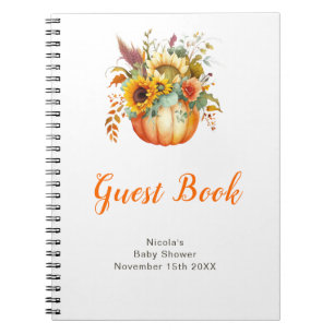 Pumpkin Flower Bouquet Baby Shower Guest Book