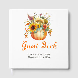 Pumpkin Flower Bouquet Baby Shower Guest Book