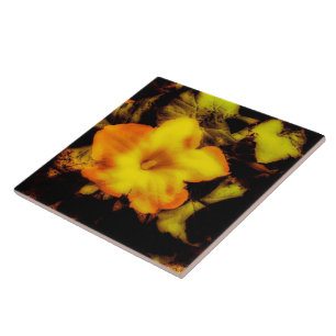 Pumpkin Flower Ceramic Tile