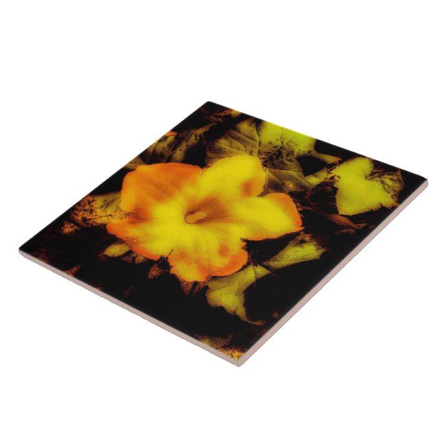 Pumpkin Flower Ceramic Tile (Side)