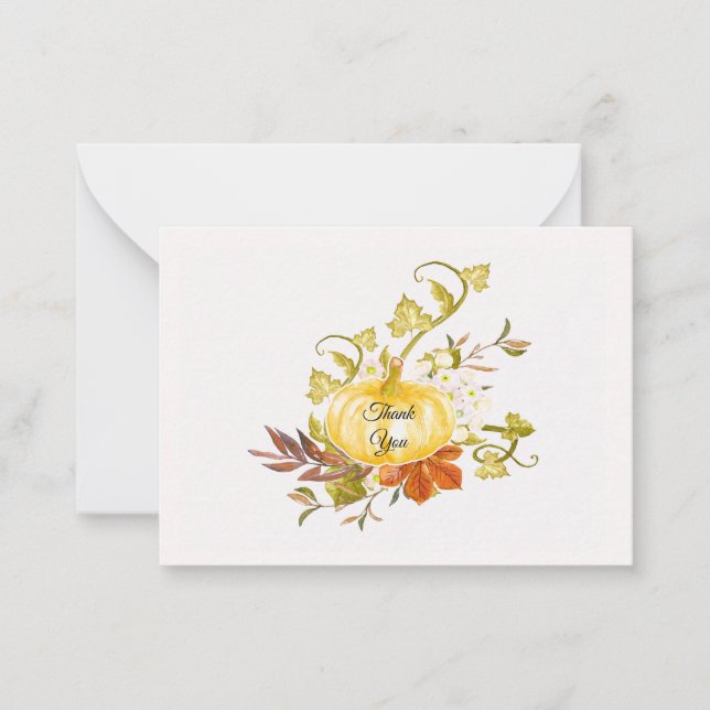 Pumpkin Flower Thank You Cards (Front)